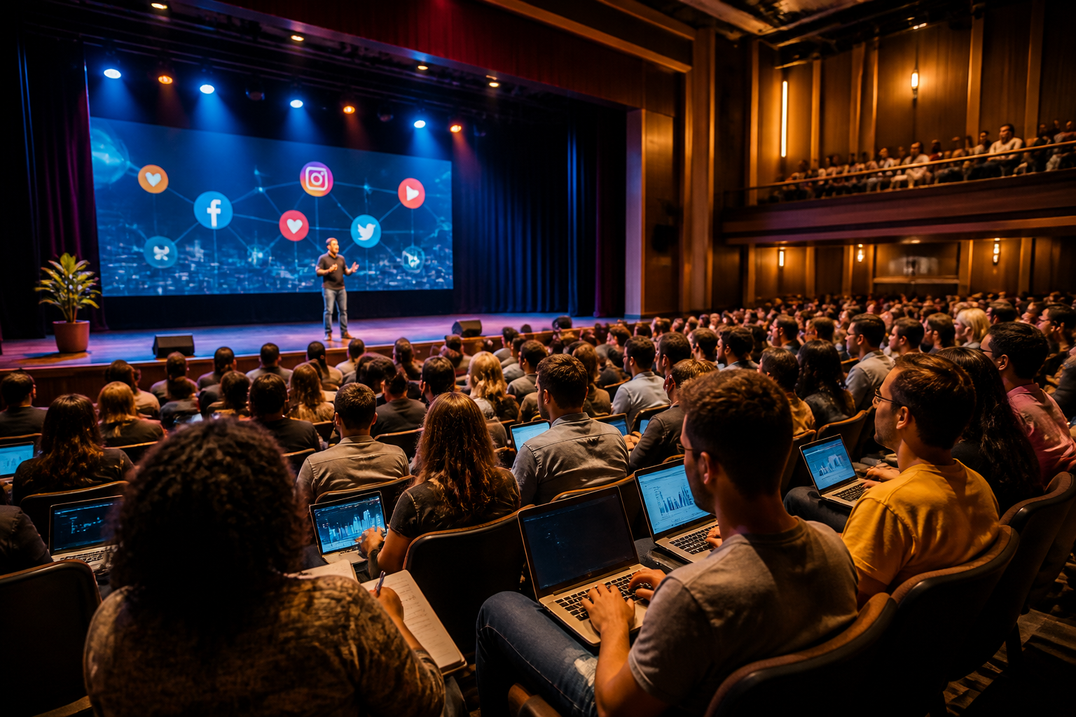 Curso gratuito de marketing digital reúne cerca de 100 jovens no Teatro do Paço, em Campo Grande